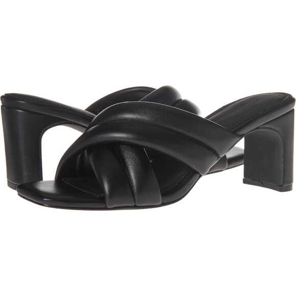 🆕Women's Crossover Heeled Sandal Pump Black Faux Leather, Stylish & Chic - Picture 6 of 8